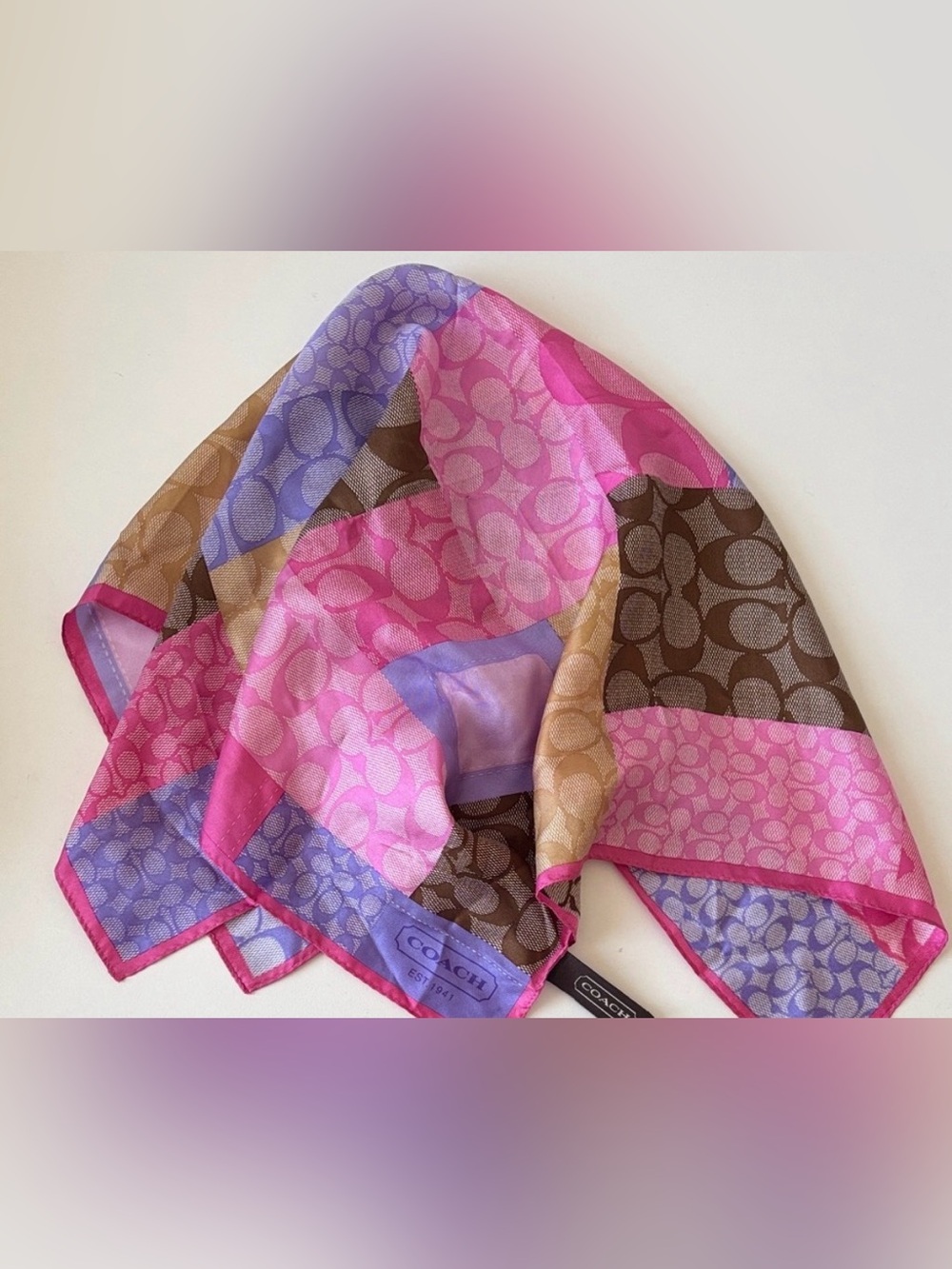 Coach Multicolor Signature Patchwork Scarf